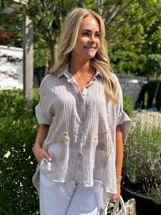 Palm Blouse - Taupe