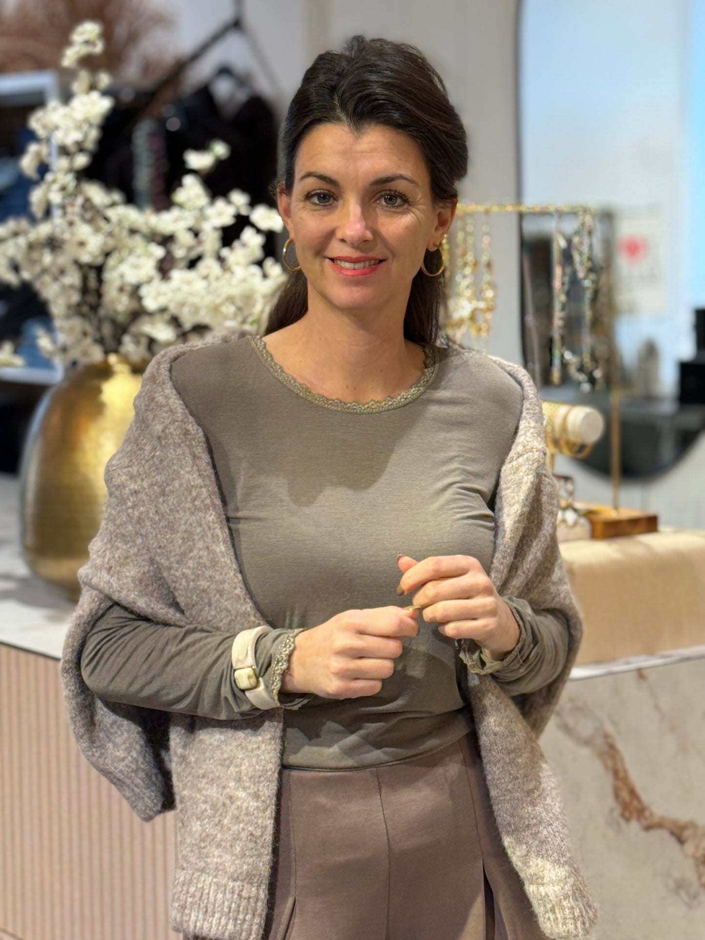 BASIC Top Len - Taupe