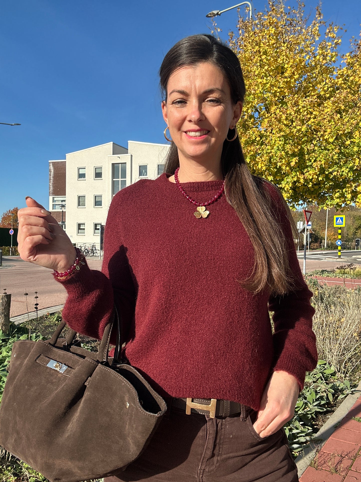 YLA KNIT LONG - Bordeaux