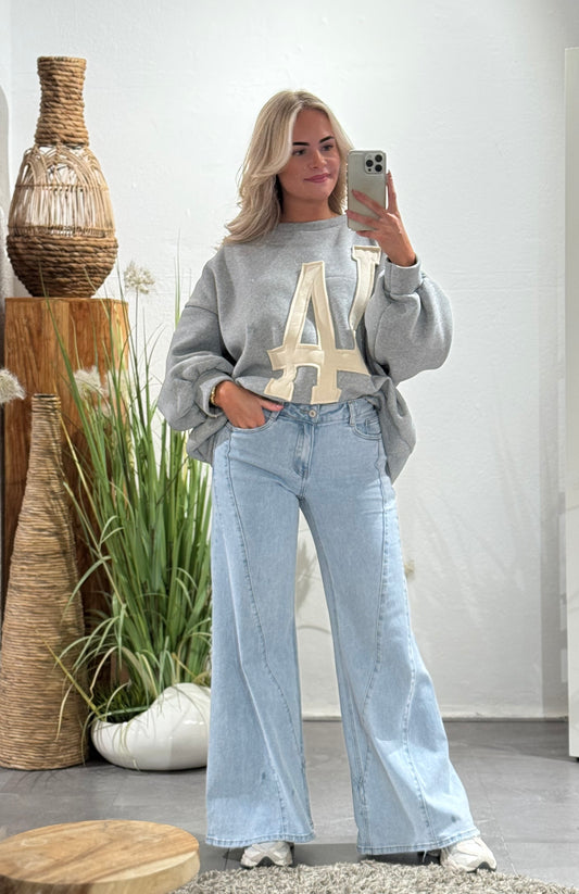 Jeans mit weitem Bein Sissy – Grau