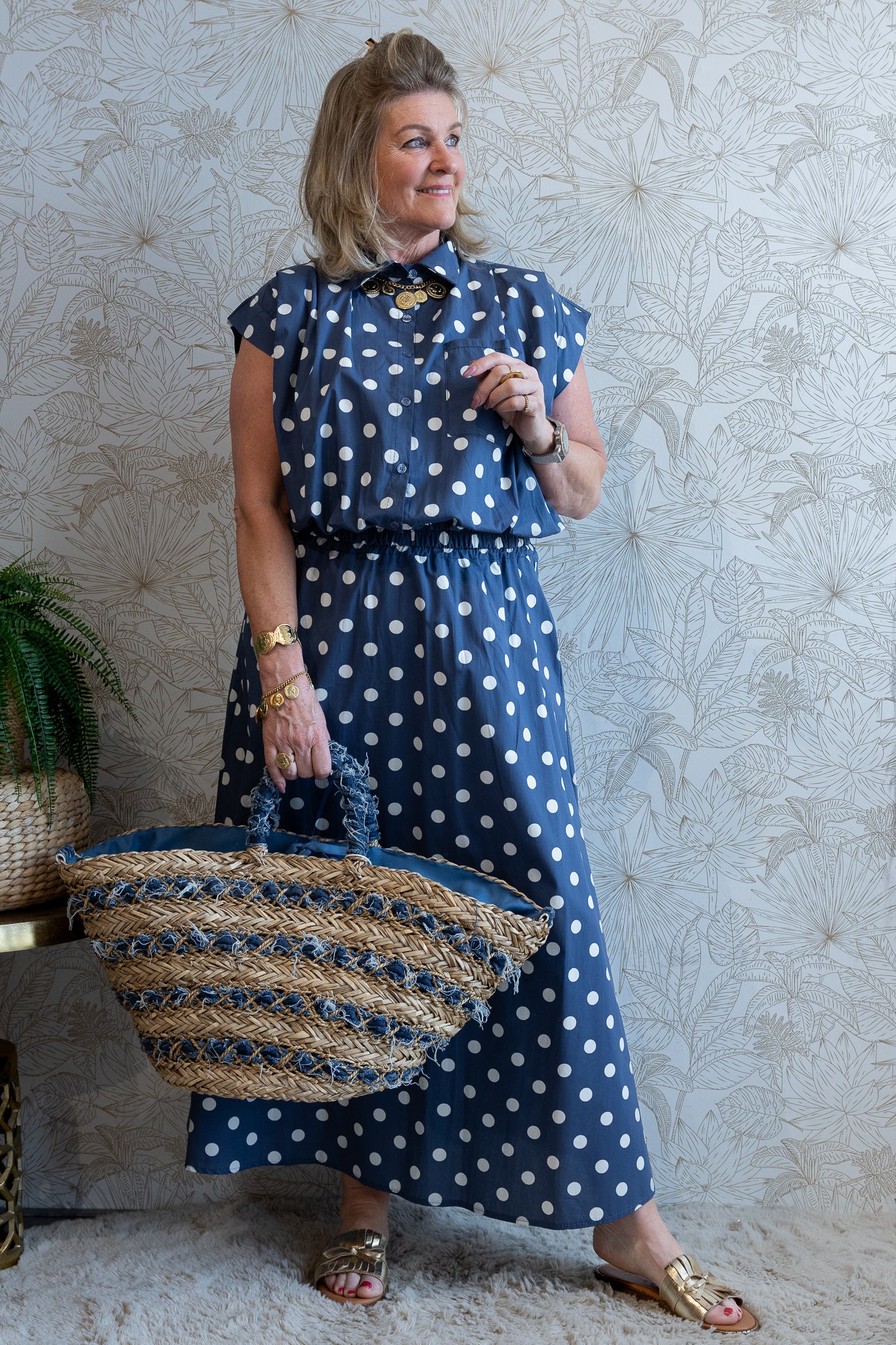 TWINSET POLKADOT - BLAUW
