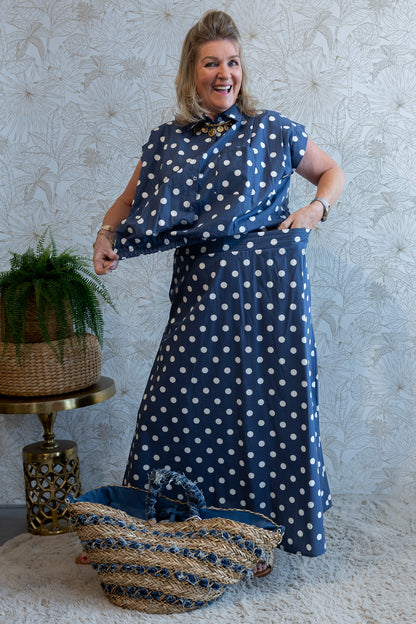 TWINSET POLKADOT - BLAUW