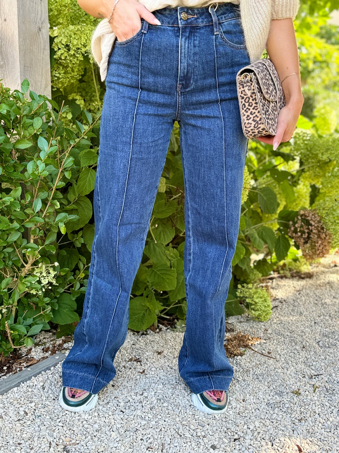 Jeans mit weitem Bein Sissy – Grau