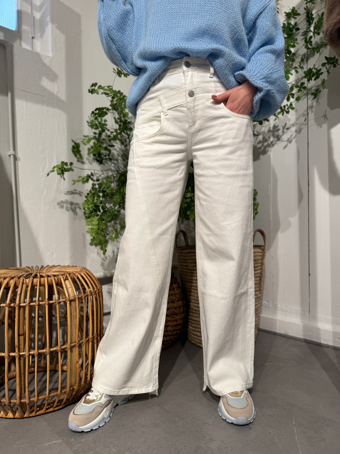 Jeans mit weitem Bein Sissy – Grau