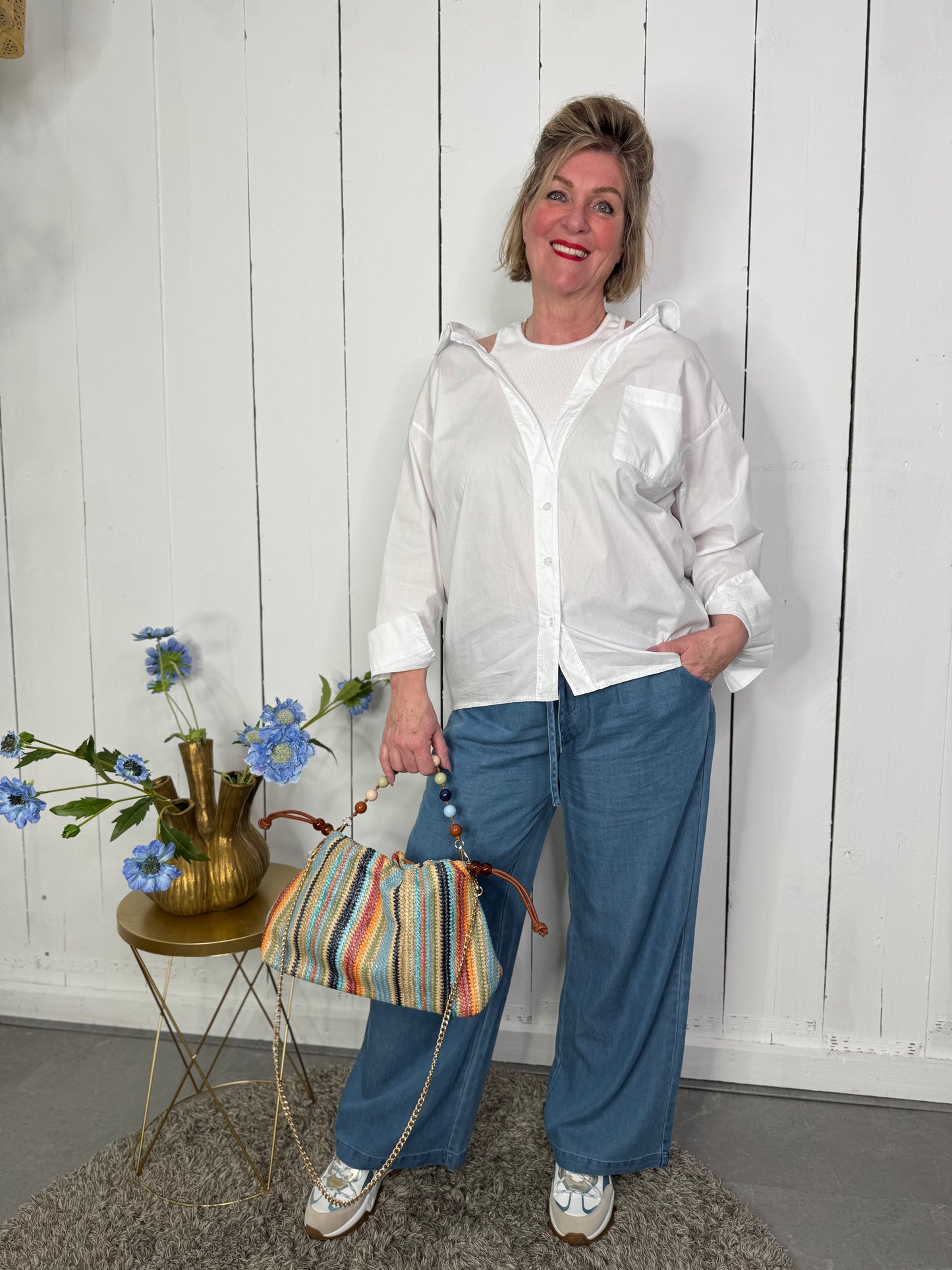 Jeans mit weitem Bein Sissy – Grau