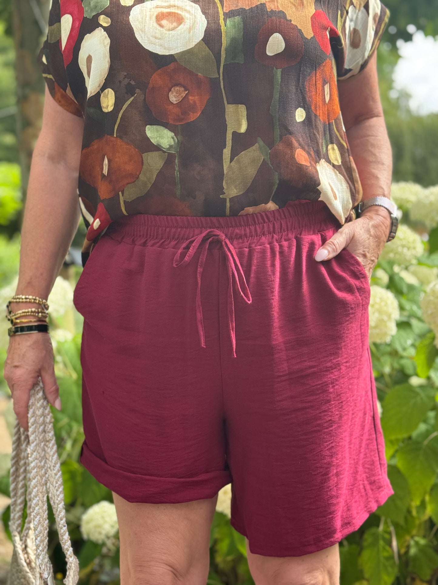 Elora Short - Bordeaux Rood