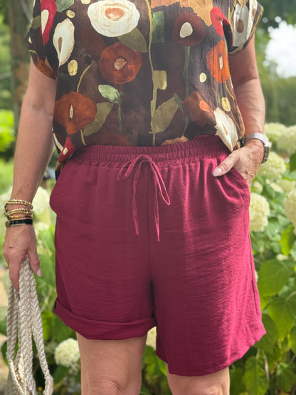 Elora Short - Bordeaux Rood