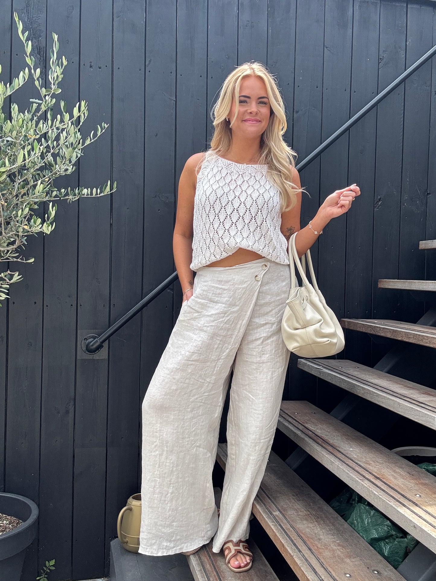 Overslag broek - Beige