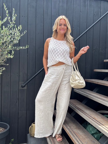 Overslag broek - Beige