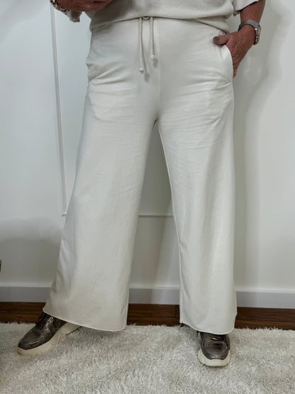 Wide Leg Jogger - Ecru