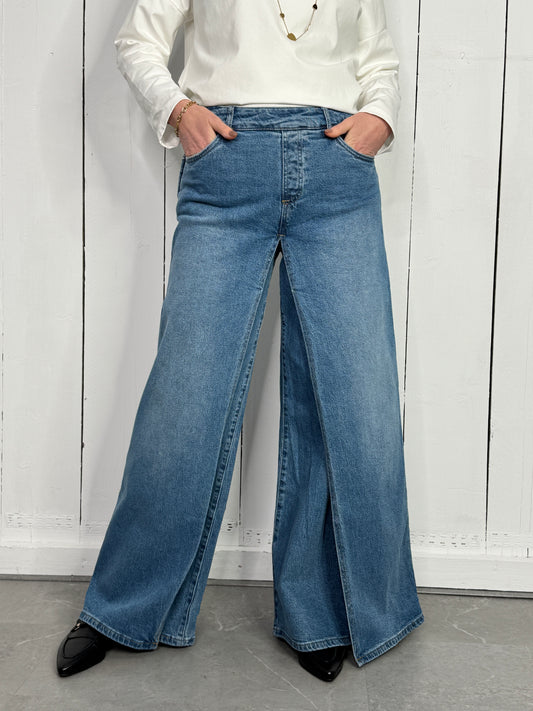 Jeans mit weitem Bein Sissy – Grau