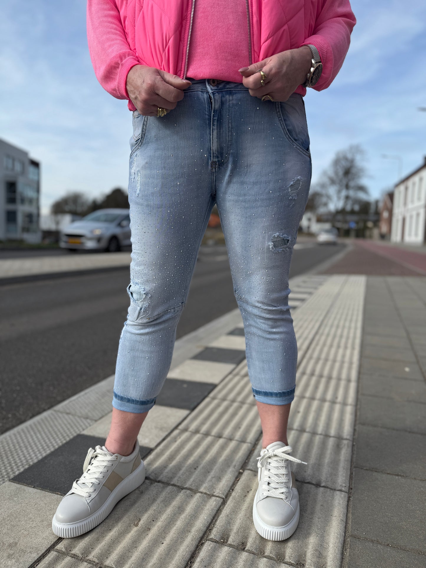 Jeans mit weitem Bein Sissy – Grau