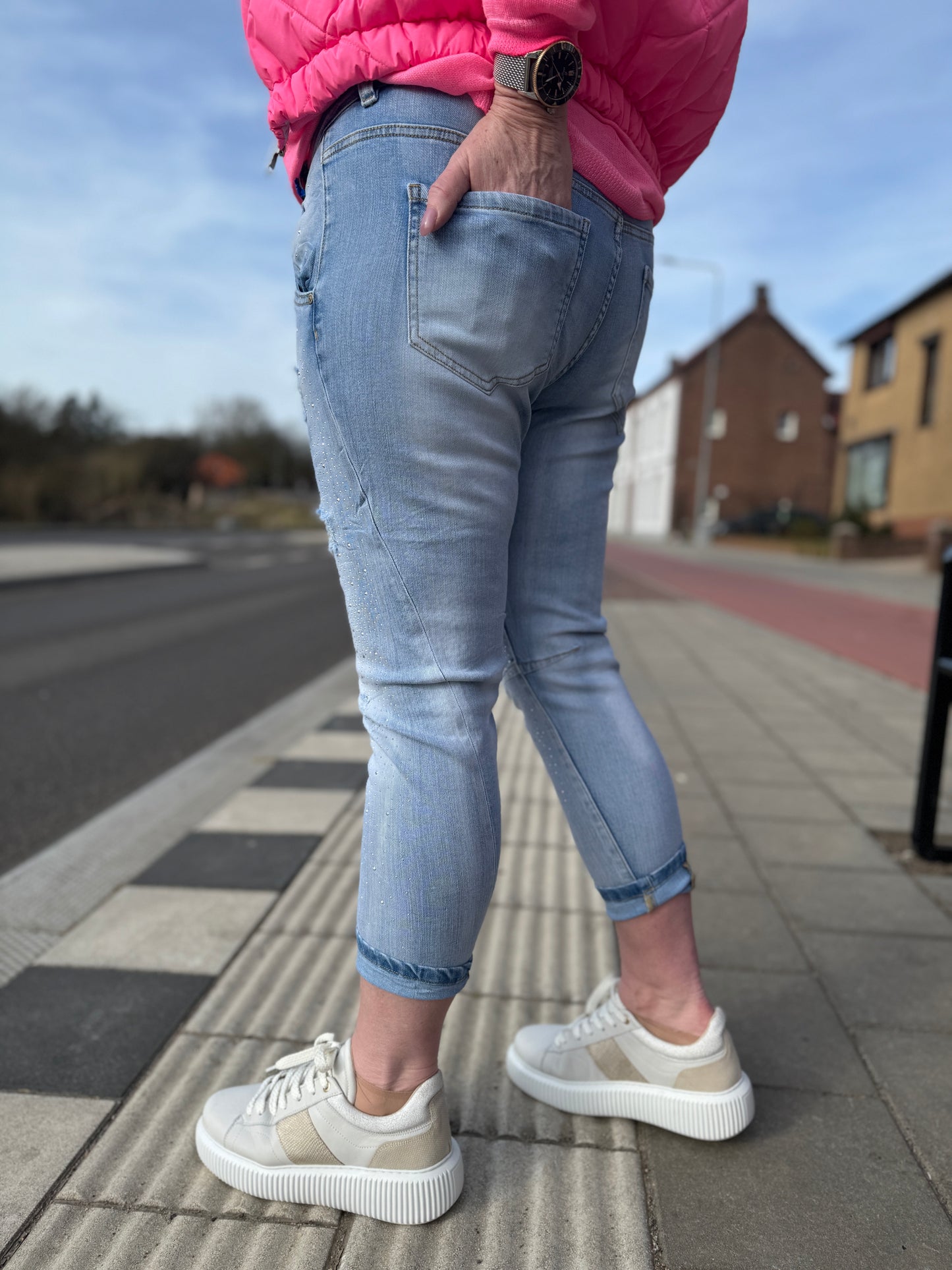 Jeans mit weitem Bein Sissy – Grau