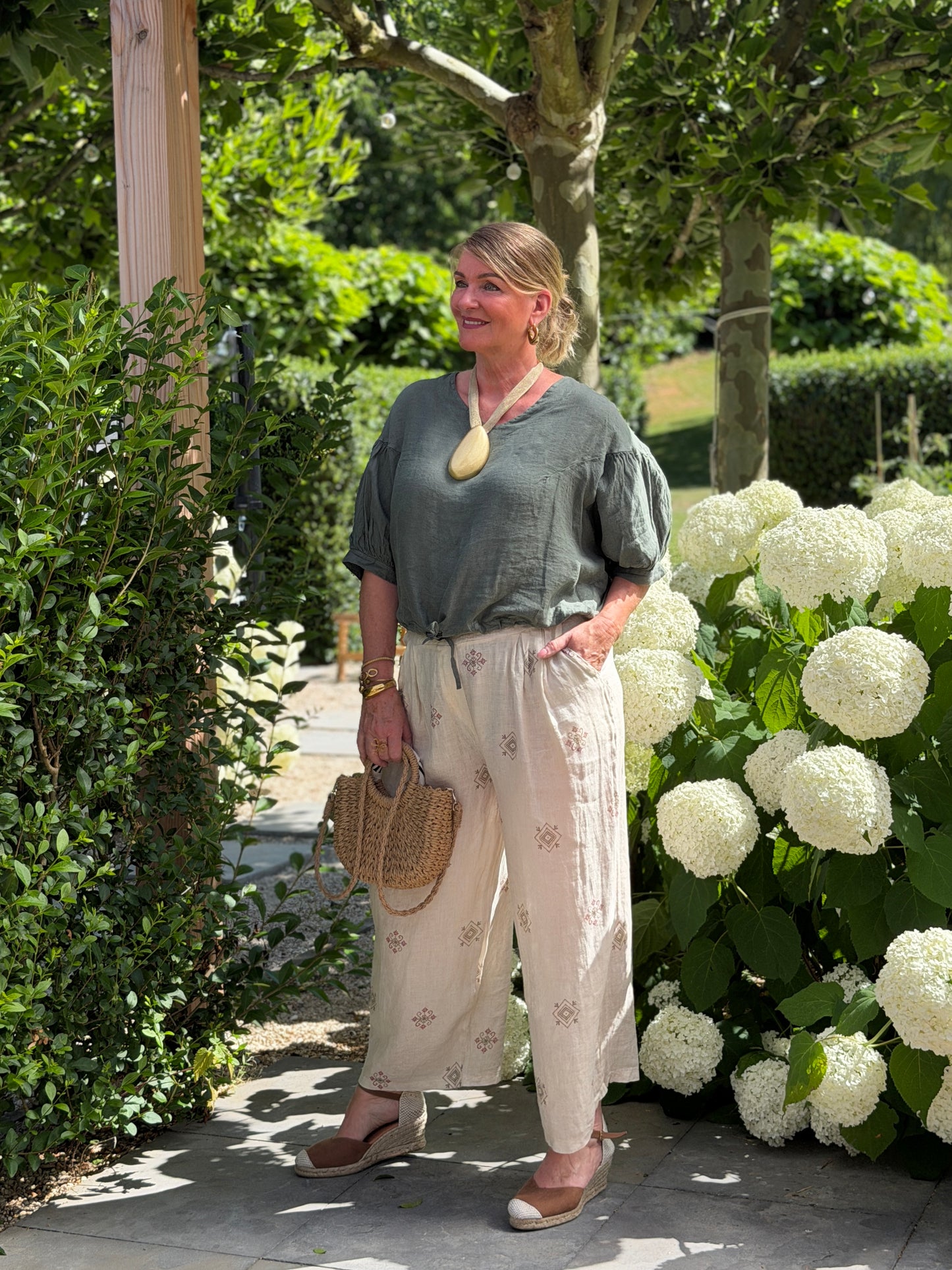 LINNEN PRINT BROEK