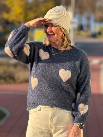 LOVELY Heart Trui - Blauw