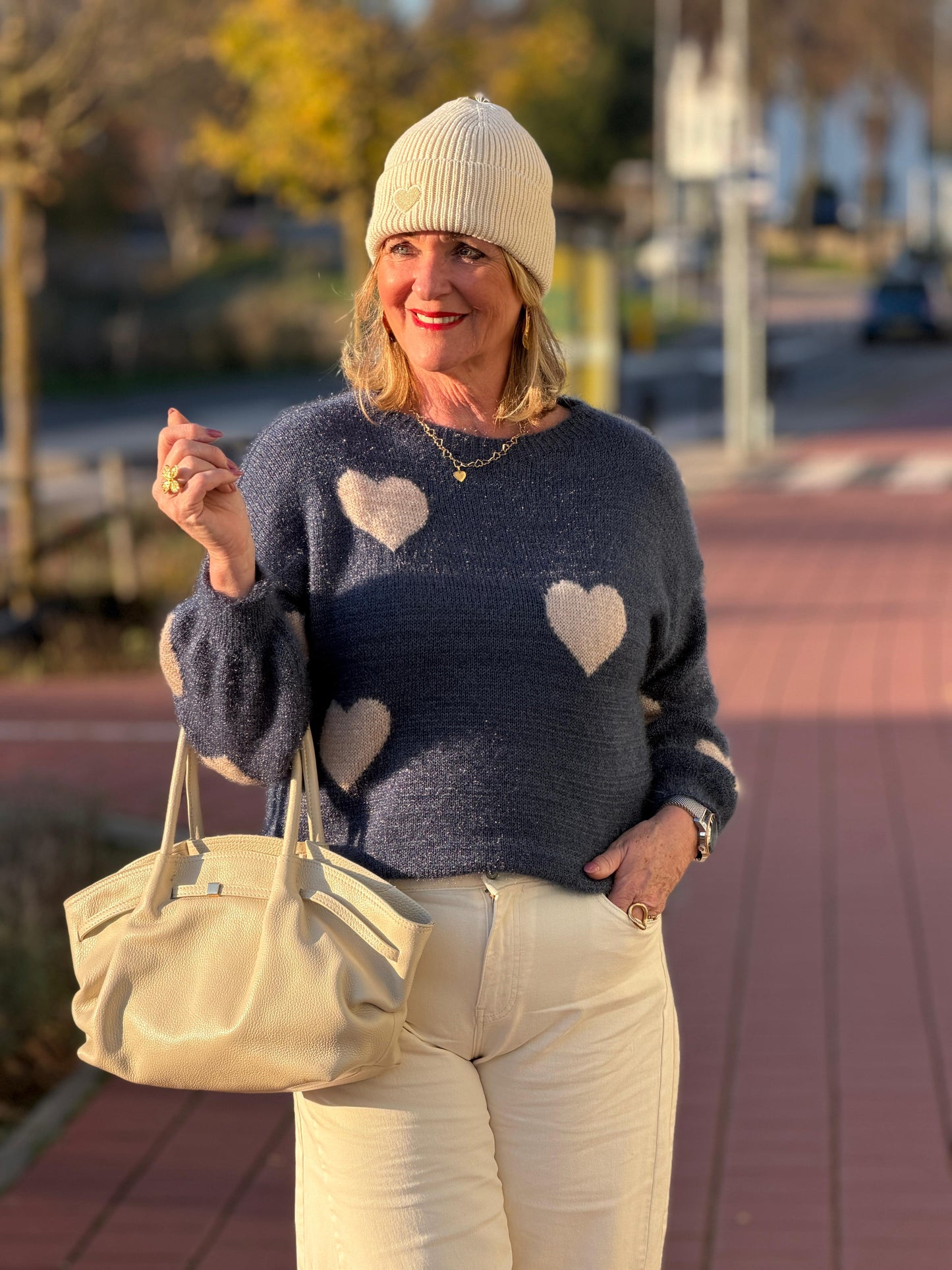 LOVELY Heart Trui - Blauw