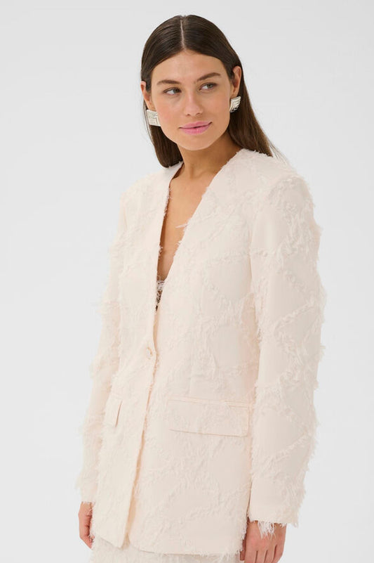 HAIRY BLAZER - Ecru